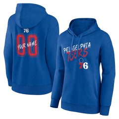 Philadelphia 76ers Women's Hustle Custom Pullover Hoodie Royal - NBA