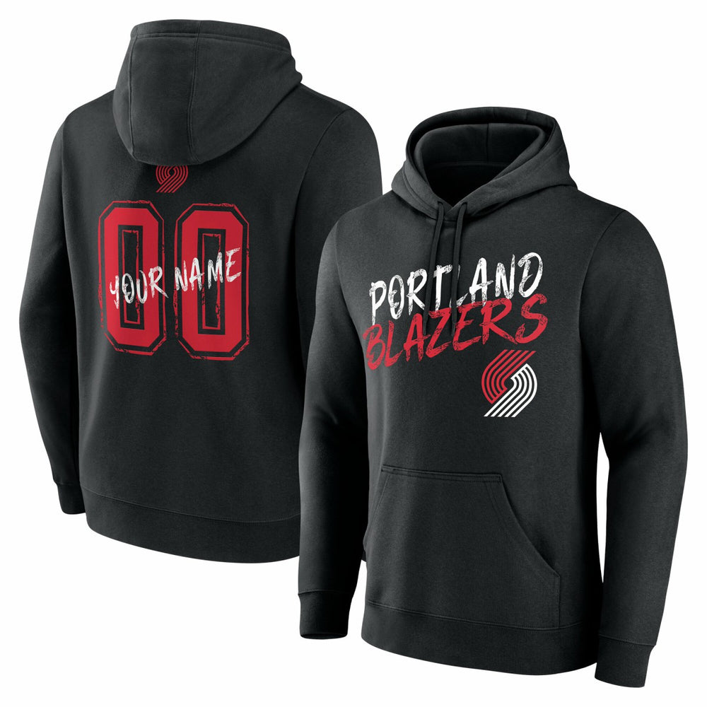 Portland Trail Blazers Hustle Custom Pullover Hoodie Black - NBA