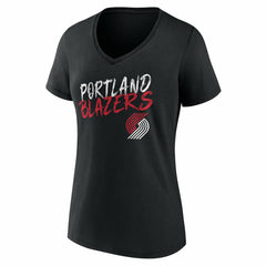Portland Trail Blazers Women's Hustle Custom V-Neck T-Shirt Black - NBA
