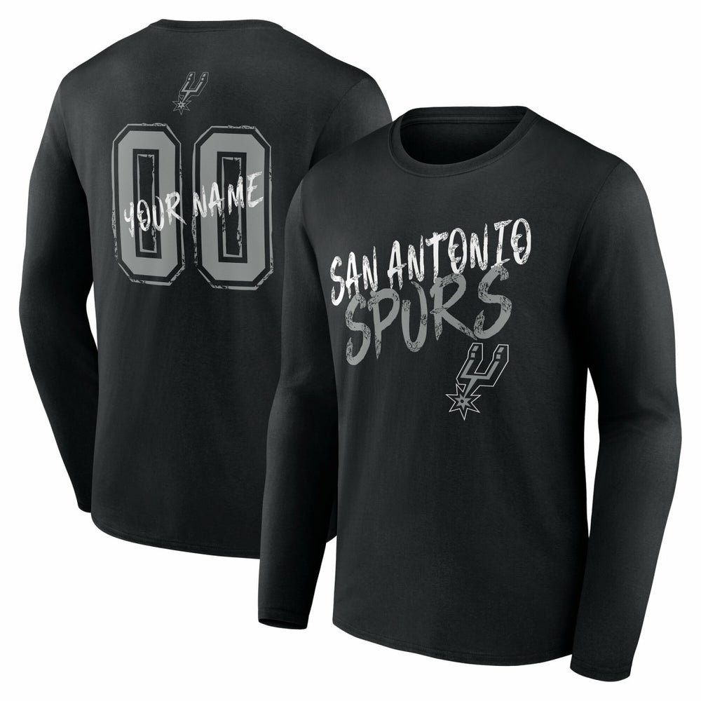 San Antonio Spurs Hustle Custom Long Sleeve T-Shirt Black - NBA