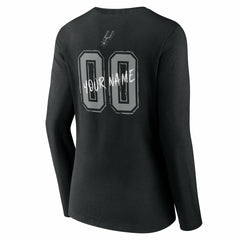 San Antonio Spurs Women's Hustle Custom Long Sleeve V-Neck T-Shirt Black - NBA