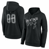 San Antonio Spurs Women's Hustle Custom Pullover Hoodie Black - NBA