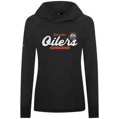 Edmonton Oilers Levelwear Women's Slender Monument Raglan Pullover Hoodie - Black - NHL