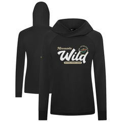 Minnesota Wild Levelwear Women's Slender Monument Raglan Pullover Hoodie - Black - NHL
