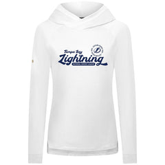 Tampa Bay Lightning Levelwear Women's Slender Monument Raglan Pullover Hoodie - White - NHL