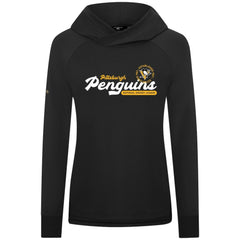 Pittsburgh Penguins Levelwear Women's Slender Monument Raglan Pullover Hoodie - Black - NHL