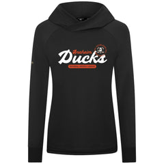 Anaheim Ducks Levelwear Women's Slender Monument Raglan Pullover Hoodie - Black - NHL