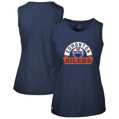 Edmonton Oilers Levelwear Women's Macy Banner Arch Tank Top - Navy - NHL