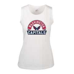 Washington Capitals Levelwear Women's Macy Banner Arch Tank Top - White - NHL