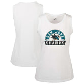 San Jose Sharks Levelwear Women's Macy Banner Arch Tank Top - White - NHL