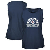 Winnipeg Jets Levelwear Women's Macy Banner Arch Tank Top - Navy - NHL