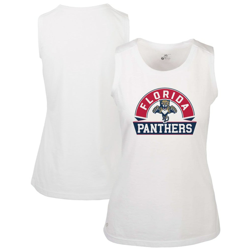 Florida Panthers Levelwear Women's Macy Banner Arch Tank Top - White - NHL