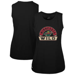 Minnesota Wild Levelwear Women's Macy Banner Arch Tank Top - Black - NHL