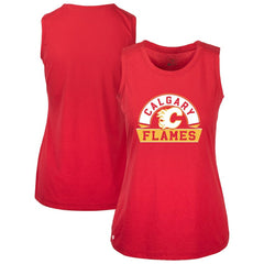 Calgary Flames Levelwear Women's Macy Banner Arch Tank Top - Red - NHL