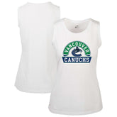 Vancouver Canucks Levelwear Women's Macy Banner Arch Tank Top - White - NHL