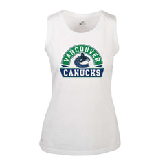 Vancouver Canucks Levelwear Women's Macy Banner Arch Tank Top - White - NHL