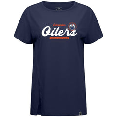 Edmonton Oilers Levelwear Women's Influx Monument T-Shirt - Navy - NHL