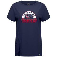 Columbus Blue Jackets Levelwear Women's Influx Banner Arch T-Shirt - Navy - NHL