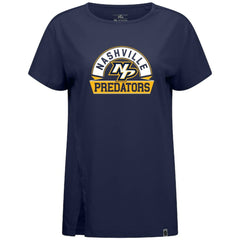 Nashville Predators Levelwear Women's Influx Banner Arch T-Shirt - Navy - NHL