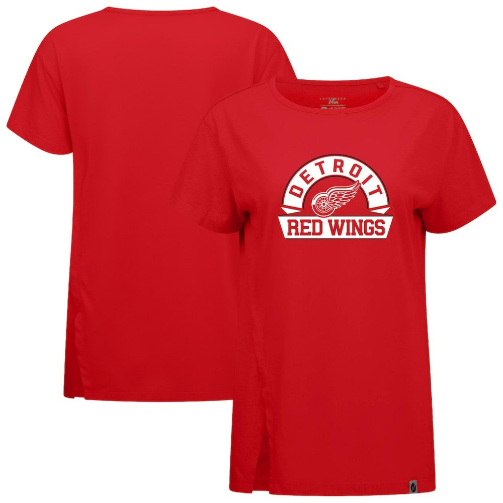 Detroit Red Wings Levelwear Women's Influx Banner Arch T-Shirt - Red - NHL