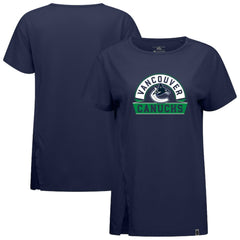Vancouver Canucks Levelwear Women's Influx Banner Arch T-Shirt - Navy - NHL