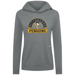 Pittsburgh Penguins Levelwear Women's Relay Banner Arch Pullover Hoodie - Gray - NHL