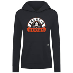 Anaheim Ducks Levelwear Women's Relay Banner Arch Pullover Hoodie - Black - NHL