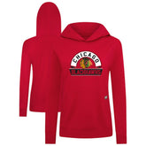 Chicago Blackhawks Levelwear Women's Relay Banner Arch Pullover Hoodie - Red - NHL