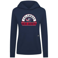 Columbus Blue Jackets Levelwear Women's Relay Banner Arch Pullover Hoodie - Navy - NHL