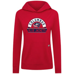 Columbus Blue Jackets Levelwear Women's Relay Banner Arch Pullover Hoodie - Red - NHL