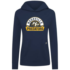 Nashville Predators Levelwear Women's Relay Banner Arch Pullover Hoodie - Navy - NHL