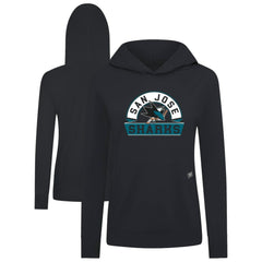 San Jose Sharks Levelwear Women's Relay Banner Arch Pullover Hoodie - Black - NHL