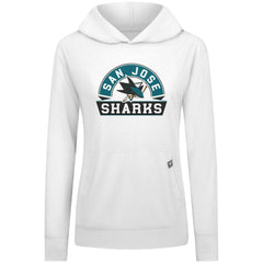San Jose Sharks Levelwear Women's Relay Banner Arch Pullover Hoodie - White - NHL
