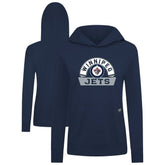 Winnipeg Jets Levelwear Women's Relay Banner Arch Pullover Hoodie - Navy - NHL