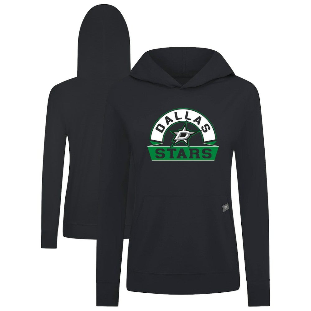Dallas Stars Levelwear Women's Relay Banner Arch Pullover Hoodie - Black - NHL