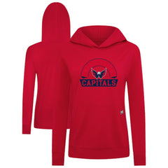 Washington Capitals Levelwear Women's Relay Banner Arch Pullover Hoodie - Red - NHL