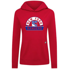 New York Rangers Levelwear Women's Relay Banner Arch Pullover Hoodie - Red - NHL