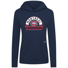 Montreal Canadiens Levelwear Women's Relay Banner Arch Pullover Hoodie - Navy - NHL