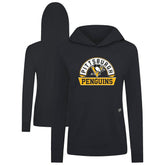 Pittsburgh Penguins Levelwear Women's Relay Banner Arch Pullover Hoodie - Black - NHL