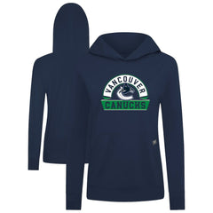 Vancouver Canucks Levelwear Women's Relay Banner Arch Pullover Hoodie - Navy - NHL