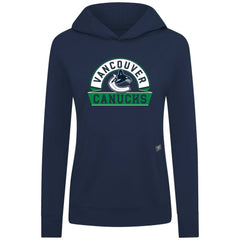 Vancouver Canucks Levelwear Women's Relay Banner Arch Pullover Hoodie - Navy - NHL