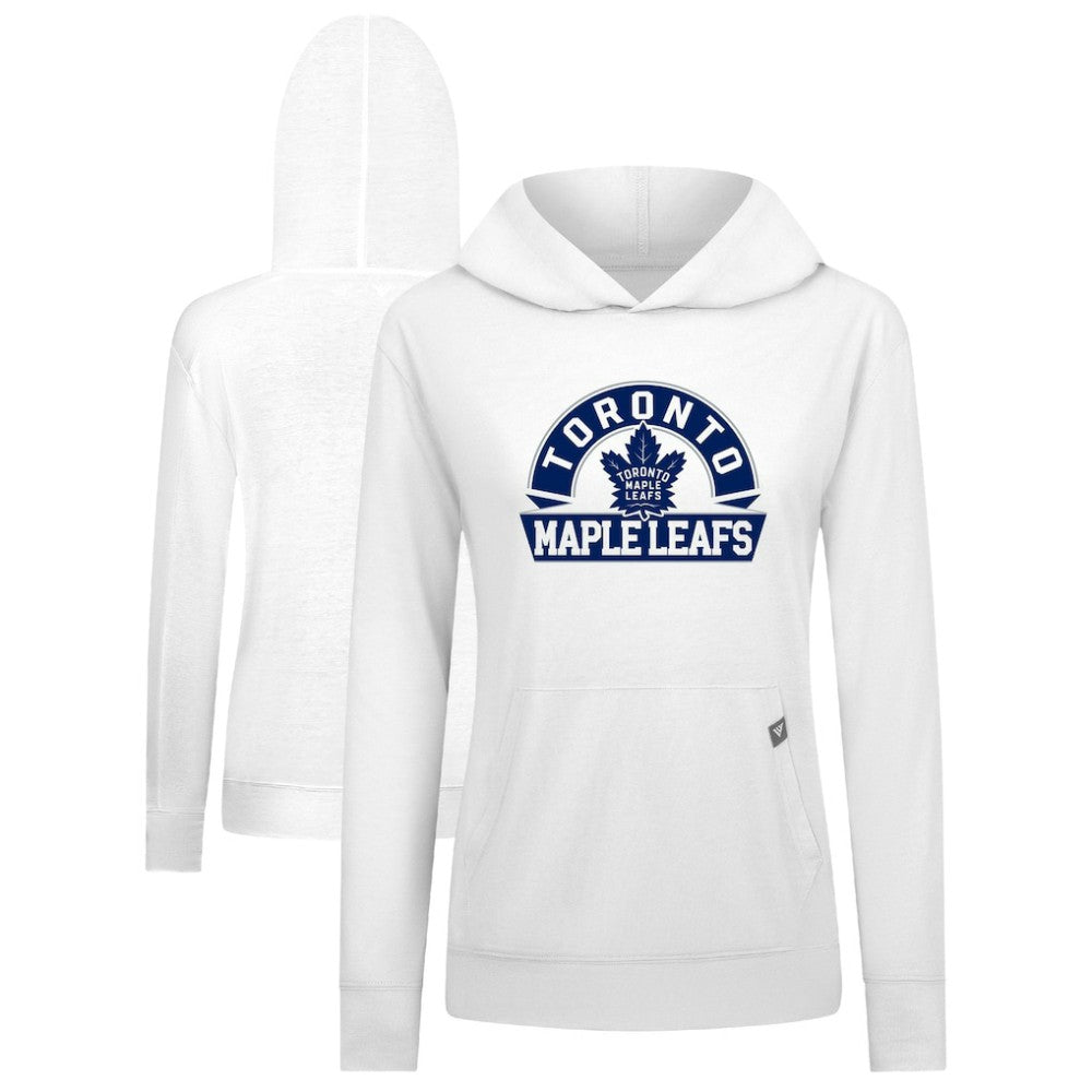 Toronto Maple Leafs Levelwear Women's Relay Banner Arch Pullover Hoodie - White - NHL