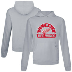 Detroit Red Wings Levelwear Relay Banner Arch Pullover Hoodie - Gray - NHL