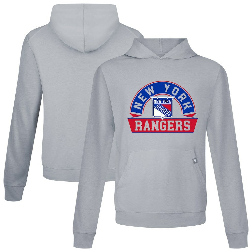 New York Rangers Levelwear Relay Banner Arch Pullover Hoodie - Gray - NHL