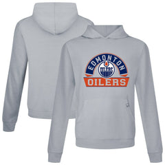Edmonton Oilers Levelwear Relay Banner Arch Pullover Hoodie - Gray - NHL