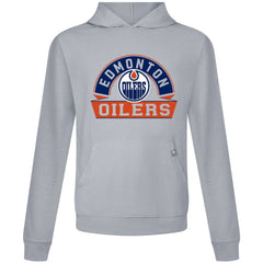 Edmonton Oilers Levelwear Relay Banner Arch Pullover Hoodie - Gray - NHL