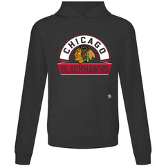 Chicago Blackhawks Levelwear Relay Banner Arch Pullover Hoodie - Black - NHL