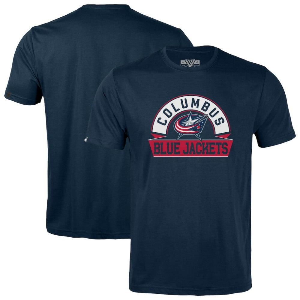Columbus Blue Jackets Levelwear Youth Little Richmond Banner Arch T-Shirt - Navy - NHL