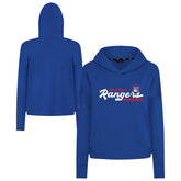 New York Rangers Levelwear Women's Sweet Monument Tri-Blend Cropped Pullover Hoodie - Royal - NHL