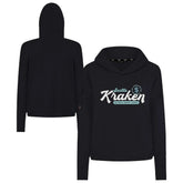 Seattle Kraken Levelwear Women's Sweet Monument Tri-Blend Cropped Pullover Hoodie - Black - NHL